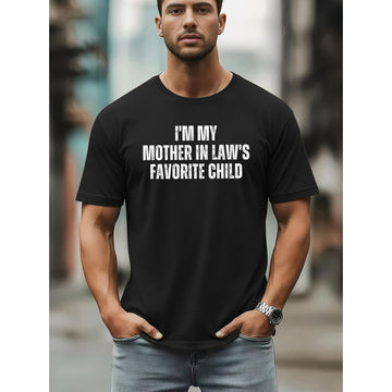 Men's Humorous Letter-Print Fashion Short-Sleeve