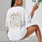 Beautiful Flower Clusters Print Cotton Women T-shirts Casual
