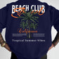 American-style Vintage Coconut Tree Pattern T-shirt