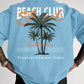 American-style Vintage Coconut Tree Pattern T-shirt