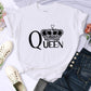 Queen'S Big Crown Printed Women T Shirts Breathable Summer