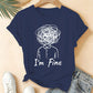 I'm Fine Creative Printed Loose Short-Sleeve