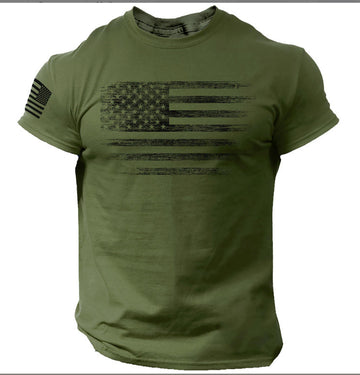 Men's Casual Crew-Neck Short-Sleeve T-Shirt With Beach Sunset And Coconut Tree Print