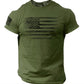 Men's Casual Crew-Neck Short-Sleeve T-Shirt With Beach Sunset And Coconut Tree Print
