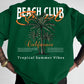 American-style Vintage Coconut Tree Pattern T-shirt