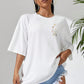 Beautiful Flower Clusters Print Cotton Women T-shirts Casual