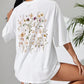 Beautiful Flower Clusters Print Cotton Women T-shirts Casual