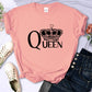 Queen'S Big Crown Printed Women T Shirts Breathable Summer