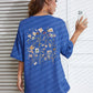 Beautiful Flower Clusters Print Cotton Women T-shirts Casual