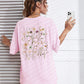 Beautiful Flower Clusters Print Cotton Women T-shirts Casual