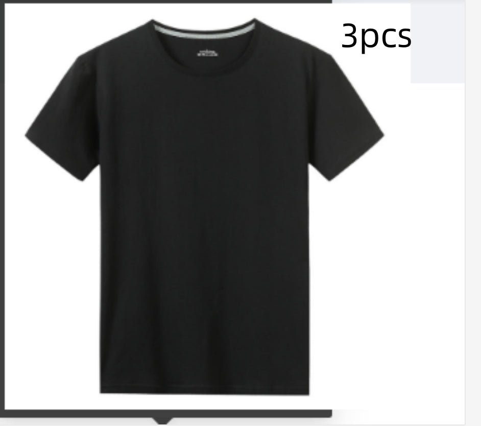 Men S Solid Color Cotton Short Sleeved T Shirt