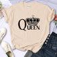 Queen'S Big Crown Printed Women T Shirts Breathable Summer