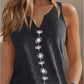 Casual Loose V-neck S Print Sleeveless T-shirt Women